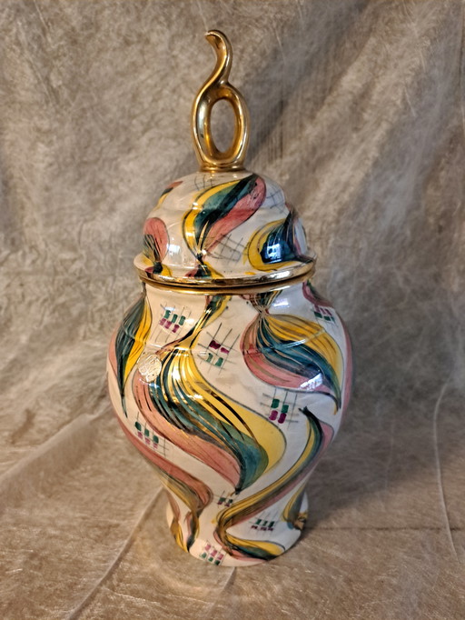 Dekselvaas van H.Bequet uit de jaren 50