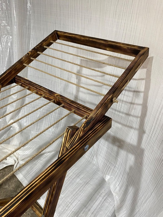 Image 1 of Vintage Wooden Clothes Airer, Laundry Drying Rack: Foldable Rustic Furniture NEW