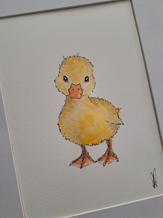 Image 1 of Set di 3 acquerelli originali raffiguranti cuccioli di animali.