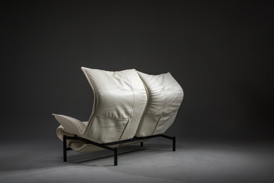 Image 1 of Vintage Cassina Veranda Reclining Sofa in Cream Leather, 1980s