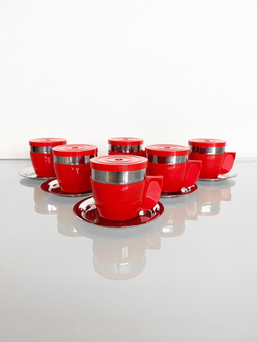 Ensemble de six tasses à espresso italiennes d'époque