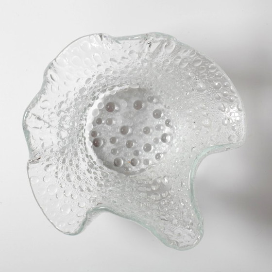 Image 1 of Mid-century Rare Clear Vintage Fazzoletto Glass Vase / Murano / Italy / 1970s