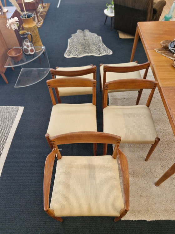 Sedie da pranzo Bramin design danese - set 5 pezzi, Tessile, Beige (foto 6 di 13)