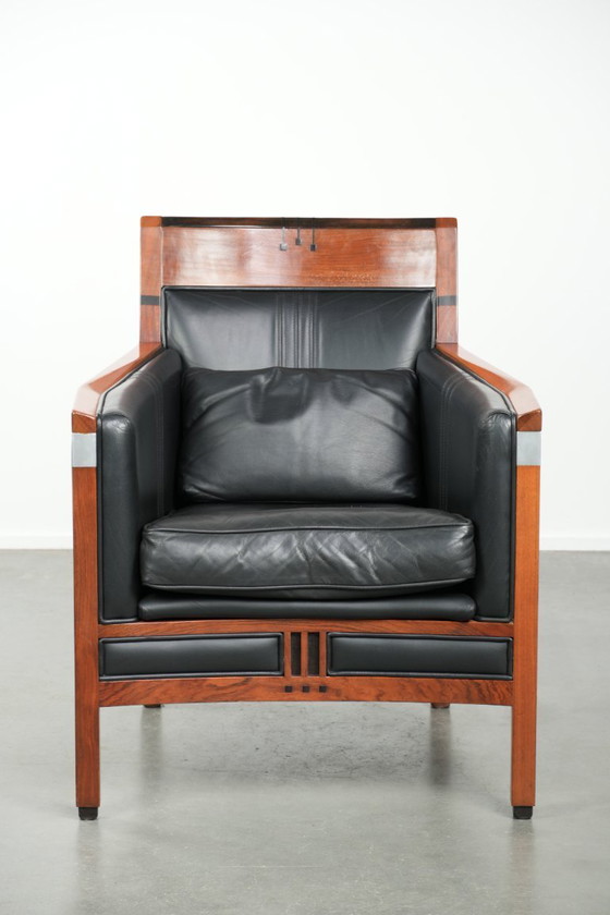 Image 1 of Schwarzer Art-déco-Ledersessel von Schuitema aus der Decoforma-Serie in gutem Zustand