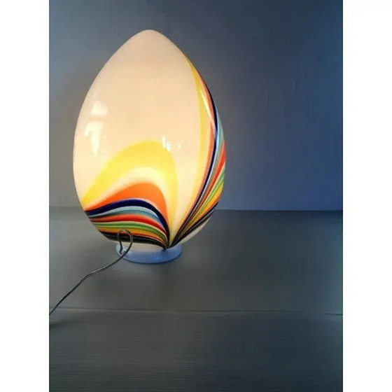 Image 1 of White Egg with Multicolored Reeds Table Lamp by Simoeng