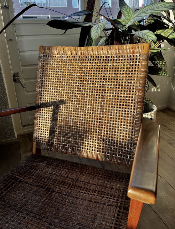 Mid-Century teakhouten stoel – Fauteuils, Rattan, Wood (photo 3 of 8)