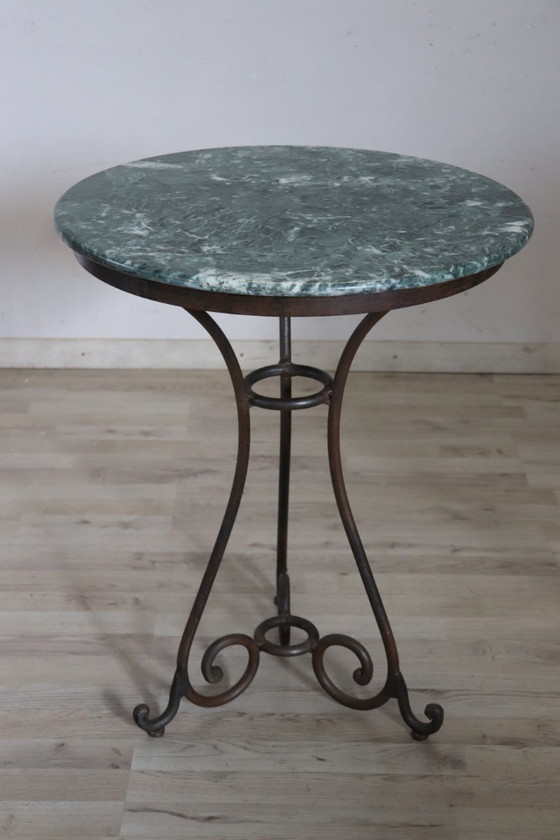 Image 1 of Tavolino vintage in ferro e marmo, Italia anni '80
