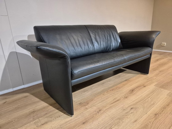 Image 1 of 2x Jori Indy - Canapé 2,5 places - Noir - Cuir - Très bon état -Design