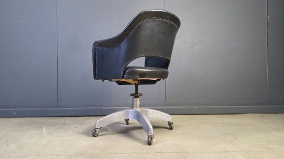 Mid Century Desk Chair, 1950s – Office chairs, Metal, Skai (photo 4 of 12)