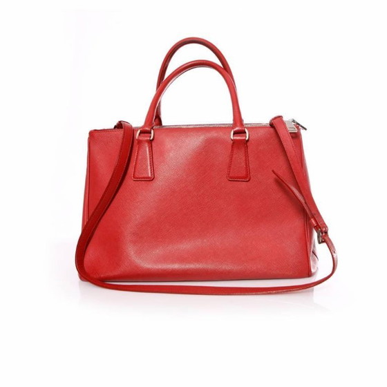 Image 1 of Prada, borsa tote Galleria in pelle saffiano rossa.
