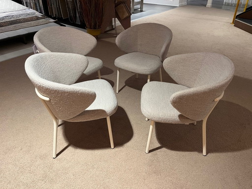 4 Calix Bert Plantagie – eetkamerstoelen, Textile, Plastic (photo 2 of 2)