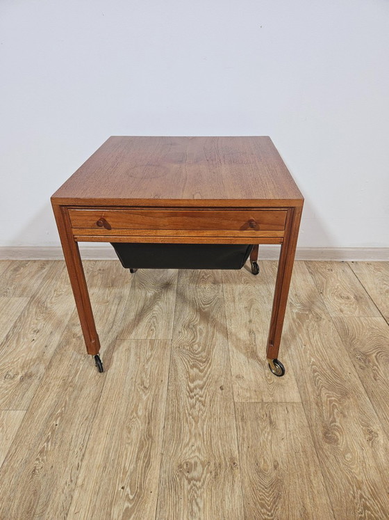 Mid-Century Modern Sewing Table in Teak, Denmark, 1950s-1960s – Desk, Brass, Mid Century Modern (photo 2 of 19)