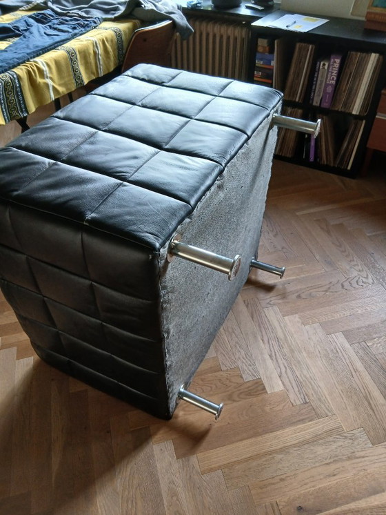Image 1 of Vintage Leather Cube Armchair in Wittmann Style