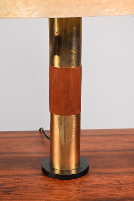Image 1 of Lampada da tavolo in teak e ottone