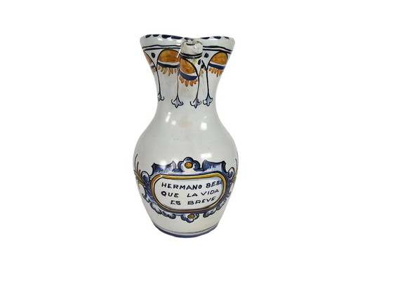 Image 1 of Talavera – Ausgusskrug – Majolika – handbemalt – Spanien – 3. Viertel des 20. Jahrhunderts