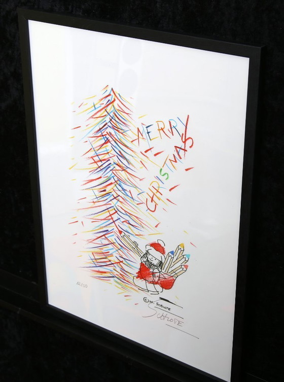 Image 1 of Schlote, Wilhelm - Feliz Navidad - Giclée - firmado a mano - 43 x 31,5 cm