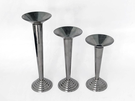 Candlestick Set Art Deco Bauhaus Era – Candle holders, Metal (photo 5 of 12)