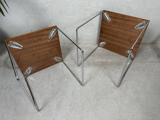 Vintage Nesting Tables - Teak and Chrome – Brabantia, Side tables, Wood (photo 7 of 7)