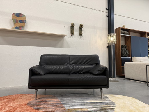 Leolux Bora Balanza Canapé 2 places cuir Noli noir