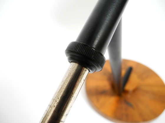 Image 1 of Lampe de table moderne Mid Century par George Frydman pour Temde avec placage de teck en très bon état