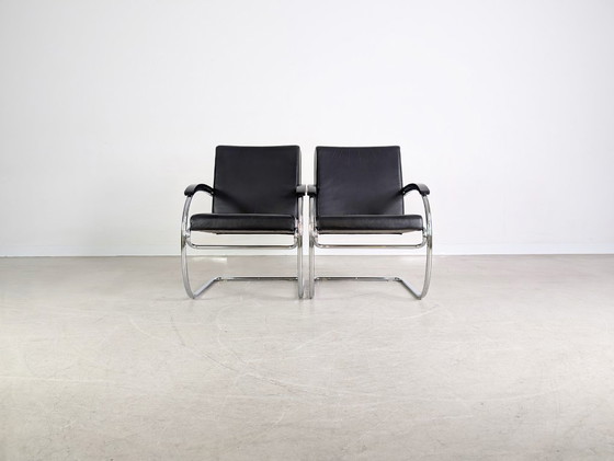 Image 1 of 2x Sillón KS 46 Midcentury Thonet Anton Lorenz Cuero negro