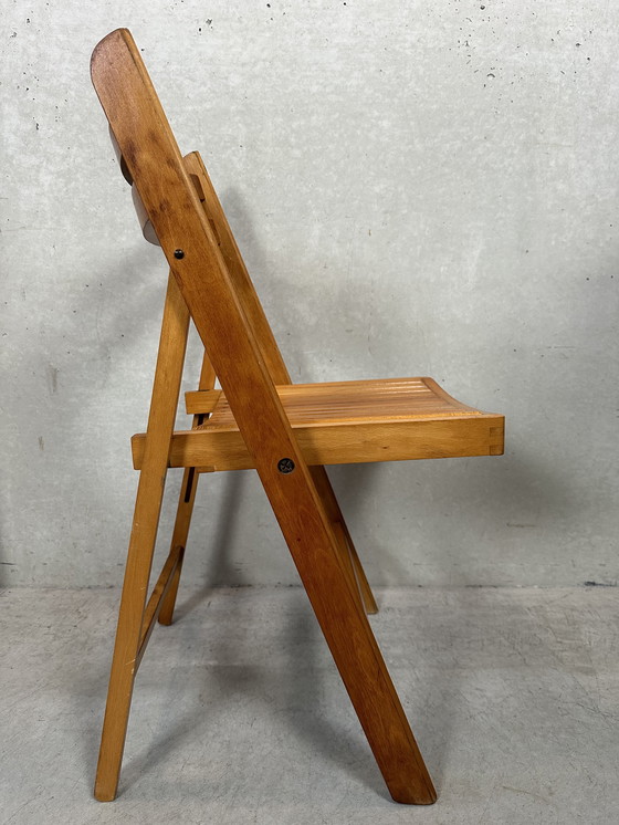 Image 1 of 2x vintage wooden folding chairs - beech