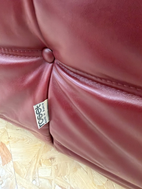 Togo Divani 2 posti Ligne Roset in pelle rosso bordeaux di Stolz (foto 10 di 11)
