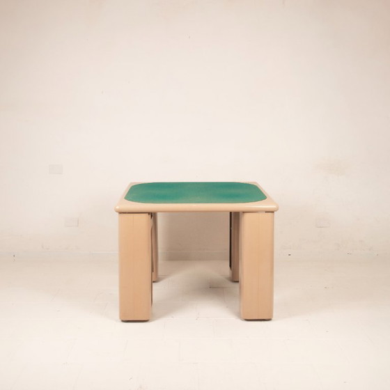Pierluigi Molinari Lacquered Wood and Green Felt Game Table for Pozzi 1970, Dining tables, Beige (photo 9 of 21)
