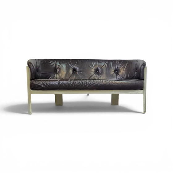 Sofás Bz49 de Hans Ell para 't Spectrum / 1970 / cuero marrón oscuro – Sofás (Couches), Leather (photo 6 of 19)