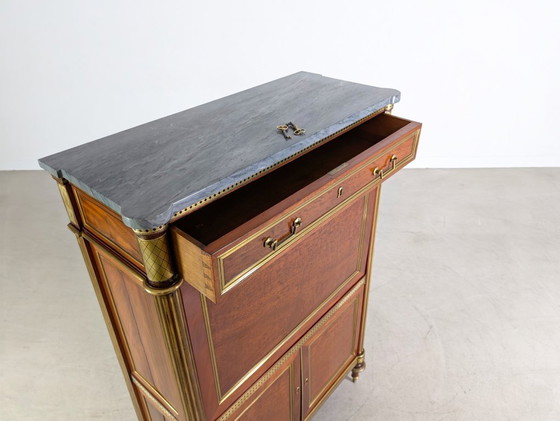 Image 1 of Original Louis XVI chest of drawers/secretary, mahogany, brass