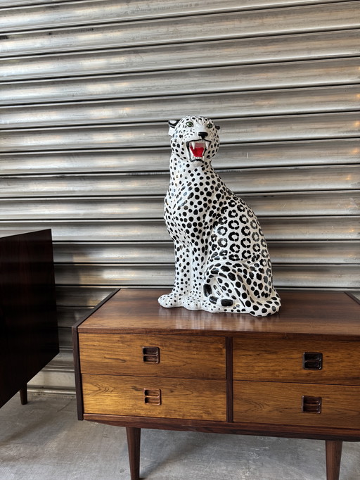 Vintage Italian Porcelain Leopard Statue – Fierce & Fabulous