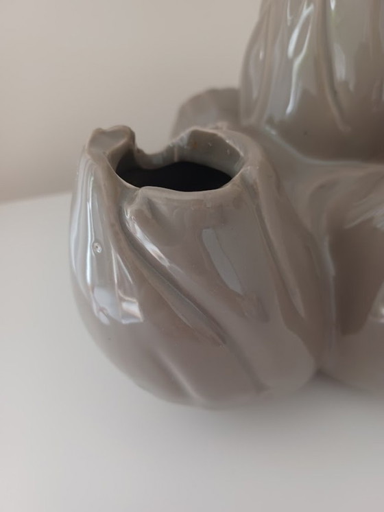 Image 1 of Serax. Maxi flower (tulip) vase, coral. 6 holes. Taupe.