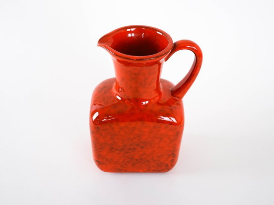 Image 1 of Rote Keramikvase, italienisches Design, 1960er Jahre, hergestellt in Italien