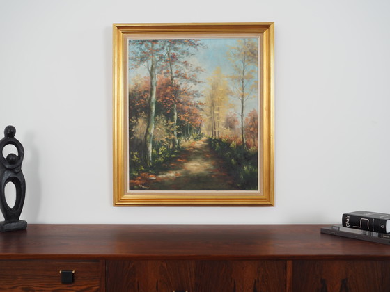 Image 1 of Peinture "The Forest Road", design scandinave, années 1970