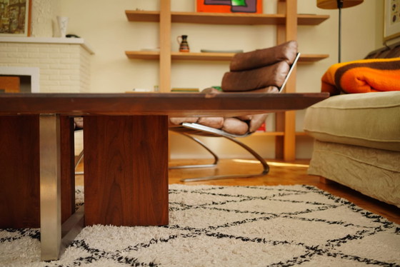 Image 1 of Mid-century Japandi coffee table walnut