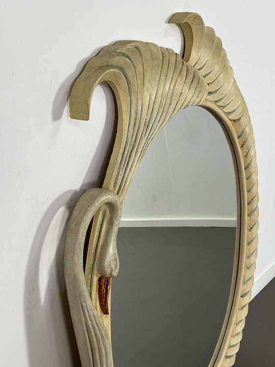 Image 1 of Italian Vintage Epoxy Large Mirror With Console