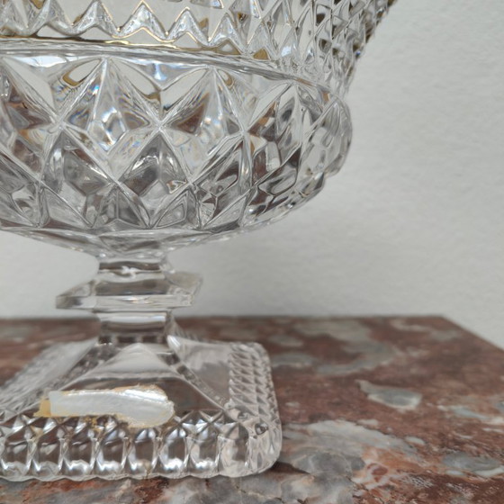 Image 1 of bol en cristal style Hollywood Regency, coupe à fruits