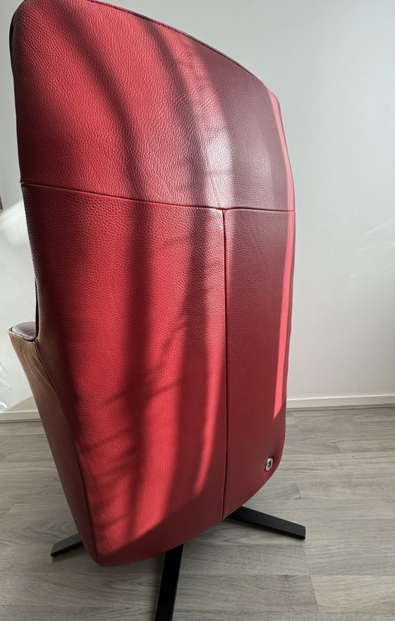 Image 1 of Zweifacher elektrischer Relaxsessel aus rotem Leder / wiederaufladbarer Stuhl