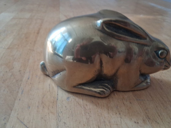 Image 1 of Vintage messing konijn, Hollywood Regency stijl.