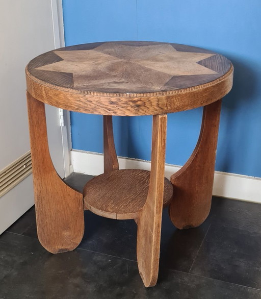 Amsterdam School style side table with star-shaped top
