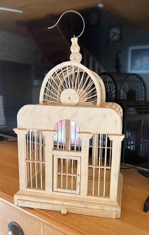 Wooden decorative bird cage