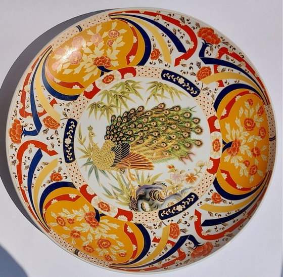 Image 1 of Japanese-style Imari or Kutani design (peacock and floral motifs) 