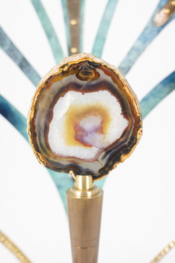 Image 1 of Lampe-Sculpture With Agates - Work by Artisan d'Art