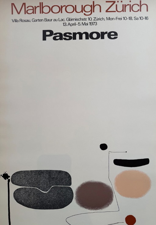 Victor Pasmore (1908–1998), Marlborough Zürich, 1973, Vintage-Ausstellungsplakat, Gedruckt in der Schweiz