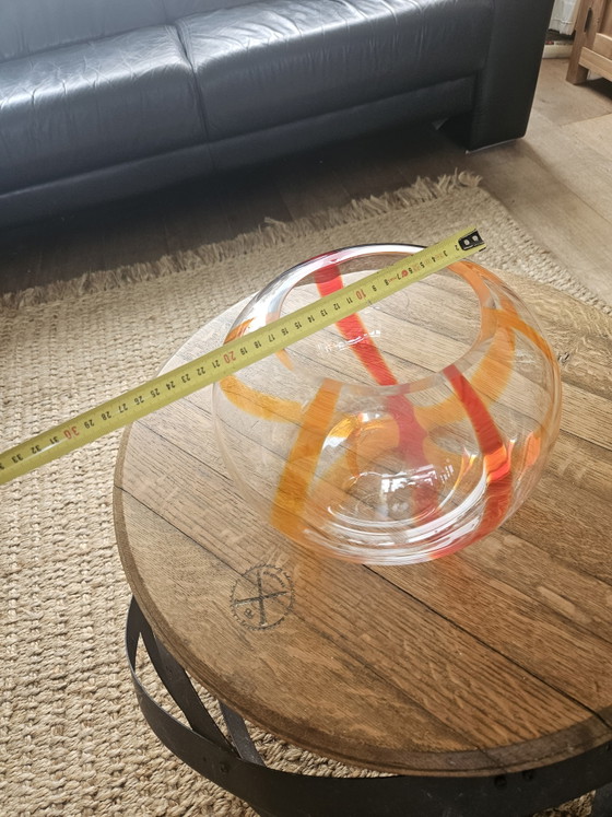 Image 1 of LSA International glazen vaas • Oranje/Rood • Handgeblazen