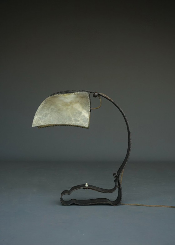 Amsterdam School metal & parchment Desk Lamp. 1920s – Reading Lamp (photo 19 of 20)