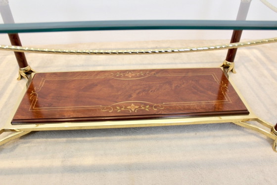 Hollywood Regency Salontafel, Koffietafelboeken, Glas, Messing (foto 4 van 8)