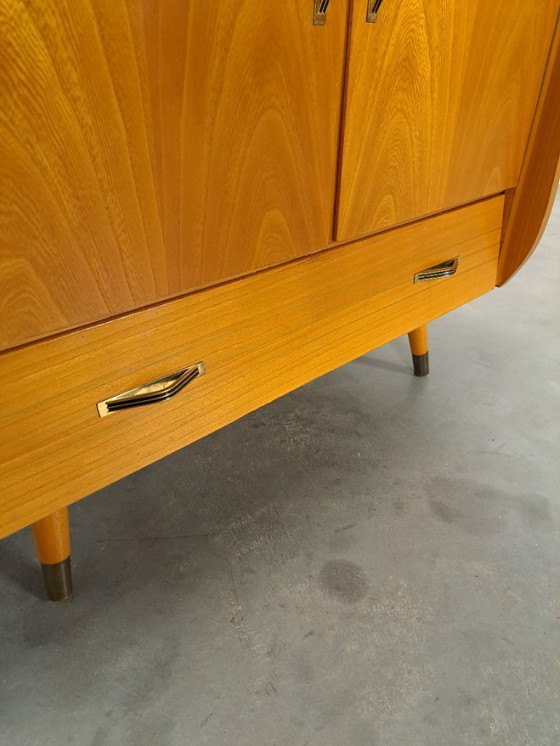Image 1 of TV audio LP furniture with brass handles and slanted legs