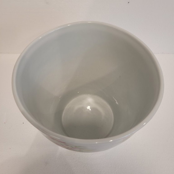 Image 1 of Floral design cache pot, Limoges porcelain, 60&#39;s - France