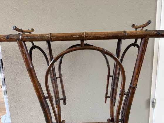Image 1 of Victoriaanse Faux bamboo theetafel of plantenstandaard